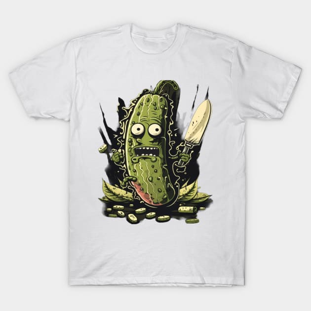 Pickle with a knife T-Shirt by Blazedfalcon